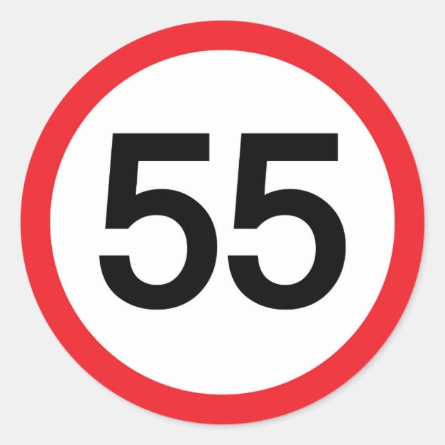 Sticker Rond limite de vitesse cinquante-cinq (Devant)
