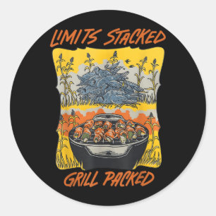 Sticker Rond Limites Grillades empilées Paquet Dove Chasse Chas