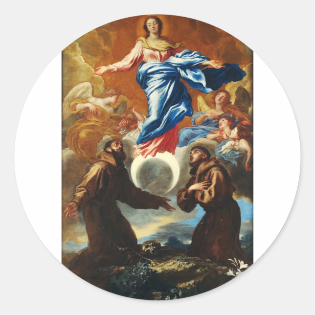 Sticker Rond L'Immaculée Conception de la Vierge Marie (Devant)