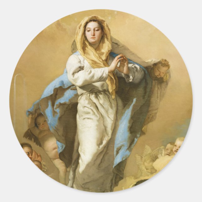 Sticker Rond L'Immaculée Conception par Giovanni B. Tiepolo (Devant)