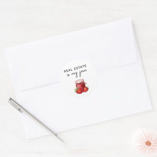 Sticker Rond L'immobilier est mon marketing de confiture