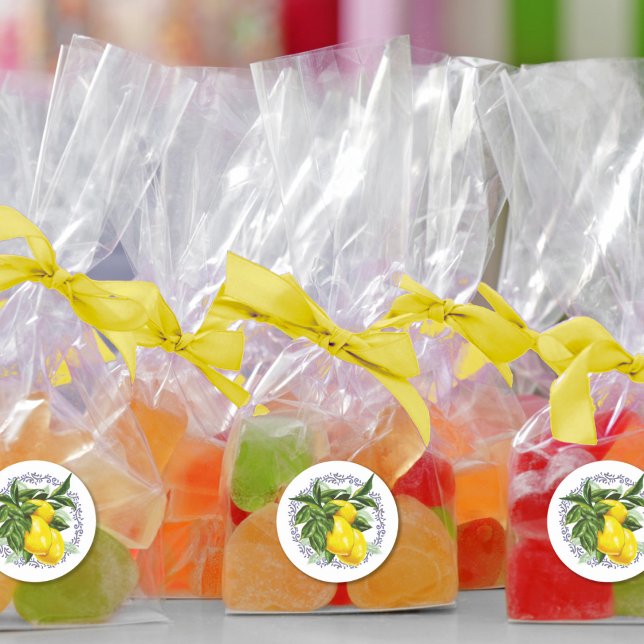 Sticker Rond Limon & Broderie Anglaise Élégant (Créateur téléchargé)