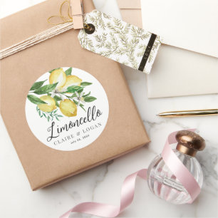 Sticker Rond Limoncello Citrus Mariage floral