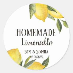 Sticker Rond Limoncello de citron rustique moderne fait maison