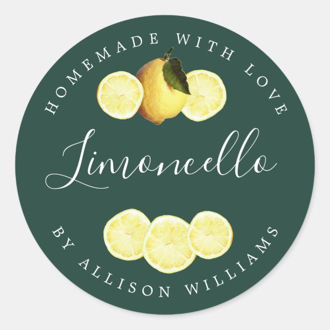 Sticker Rond Limoncello Foncé Vert sur mesure (Devant)