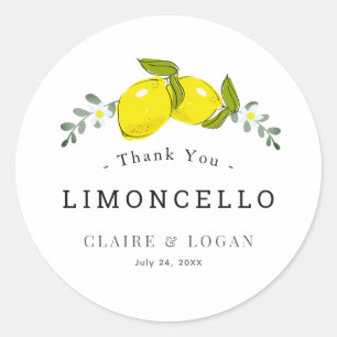 Sticker Rond Limoncello Lemon Floral Mariage Merci