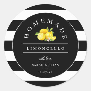 Sticker Rond Limoncello moderne bande noire