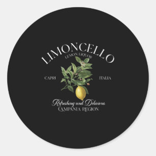 Sticker Rond Limoncello Vintage Graphique Citron Rafraîchissant