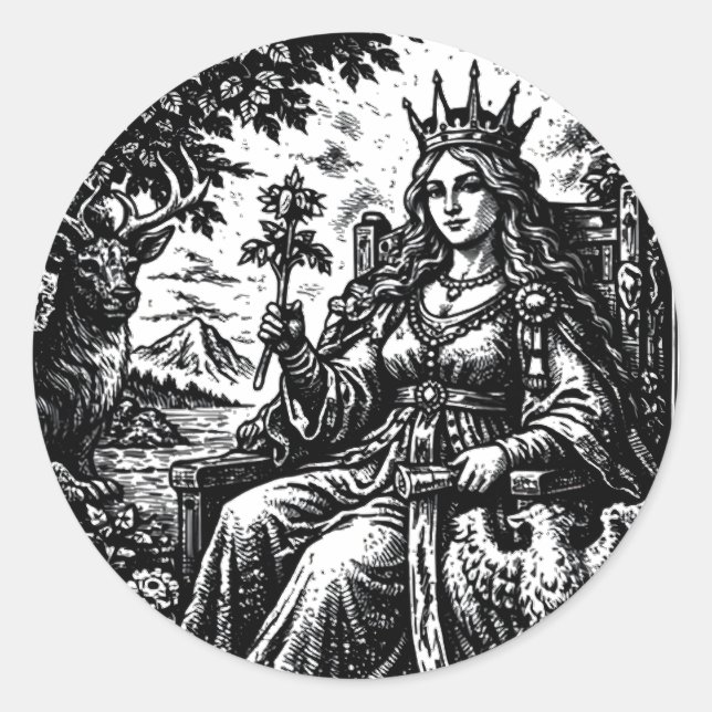 Sticker Rond L'Impératrice — BurnsInHell Tarot III (Devant)