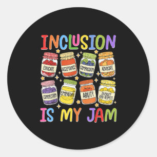 Sticker Rond L'inclusion est ma jambe Enseignant Sped Enseignan