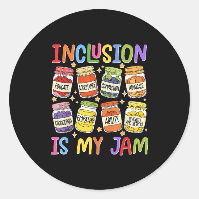 Sticker Rond L'inclusion est ma jambe Enseignant Sped Enseignan (Devant)