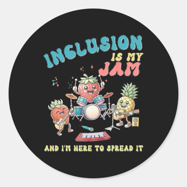 Sticker Rond L'inclusion est ma Sensibilisation sur l'autisme d (Devant)
