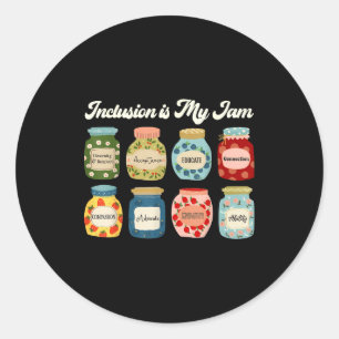 Sticker Rond L'inclusion est mon maillot de jam Diversité Égali