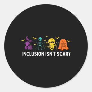 Sticker Rond L'inclusion n'est pas effrayant Cute Boo Lovely Gh
