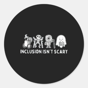 Sticker Rond L'inclusion n'est pas effrayant enseignant Squelet