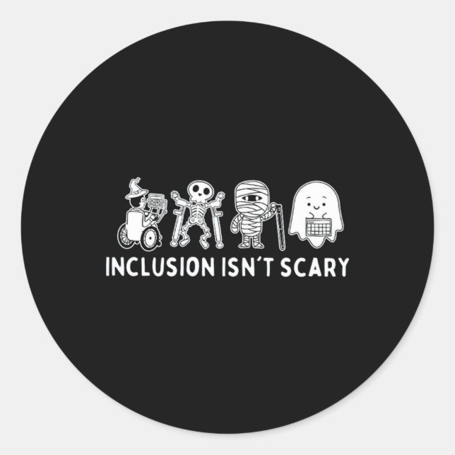 Sticker Rond L'inclusion n'est pas effrayant enseignant Squelet (Devant)