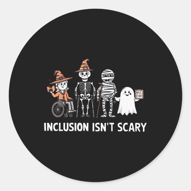 Sticker Rond L'inclusion n'est pas effrayant Slp Halloween Cost (Devant)