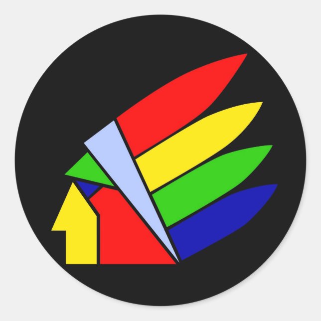 Sticker Rond L'Indien américain (Devant)