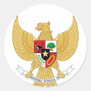 Sticker Rond L'Indonésie, identification, manteau des bras