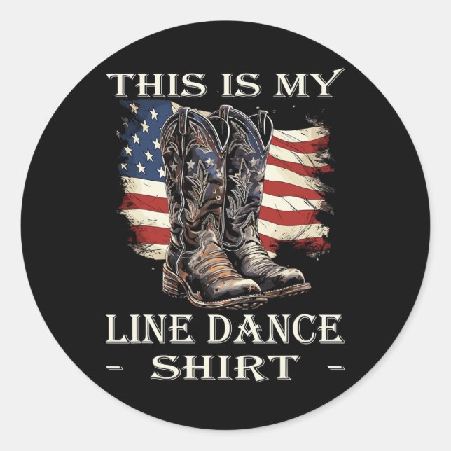 Sticker Rond Line Dance Country Music Line Dancing (Devant)