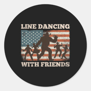 Sticker Rond Line Dance Danse Western Bigfoot Country Music S