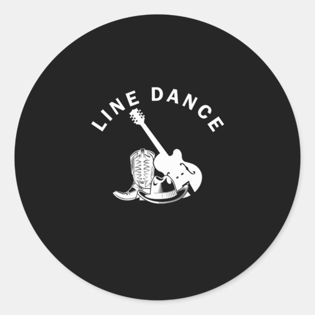 Sticker Rond Line Dance Line Dancing Pays Western Music Cadeau (Devant)