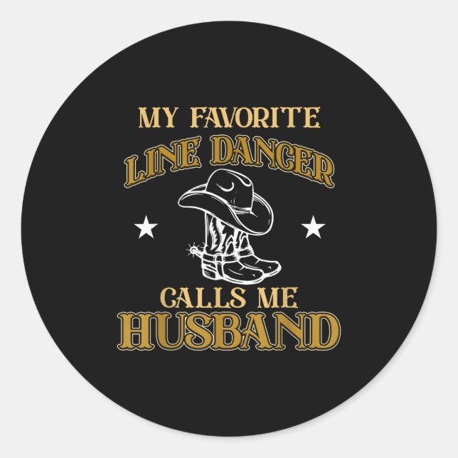 Sticker Rond Line Dancer M'Appelle Mari Danser Professeur Danse (Devant)