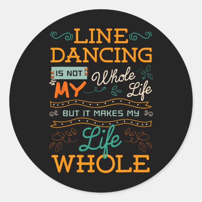 Sticker Rond Line Dancing Chorégraphié Dance Teacher Group Dan (Devant)