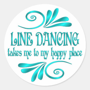 Sticker Rond Line Dancing Happy Place