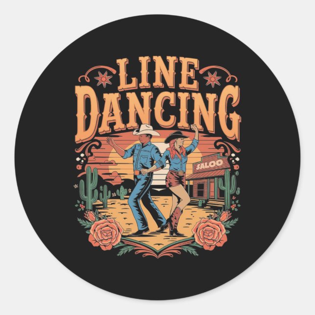 Sticker Rond Line Dancing Team (Devant)