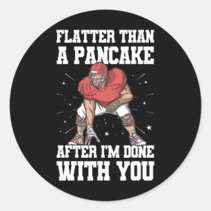 Sticker Rond Lineman Funny Pancake Blocks Football Player