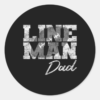 Sticker Rond Lineman Papa - Joueur de football - Famille corres