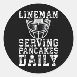 Sticker Rond Lineman Servant Des Pancakes Daily Football Linema