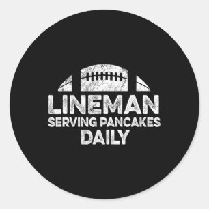 Sticker Rond Lineman Serving Pancakes Daily Football Offensive