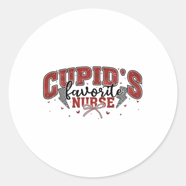 Sticker Rond L'infirmière préférée de Cupid Valentine (Devant)