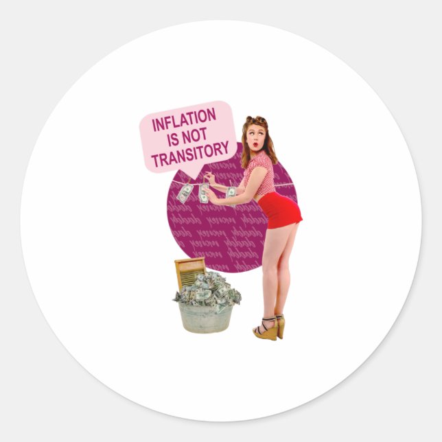 Sticker Rond L'inflation n'est pas transitoire (Devant)
