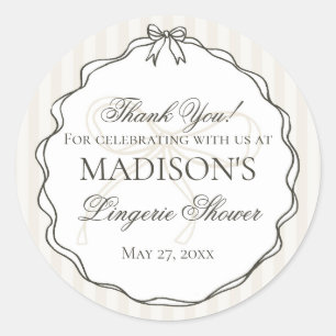 Sticker Rond Lingerie noire, cadeau de fête de Bachelorette sou