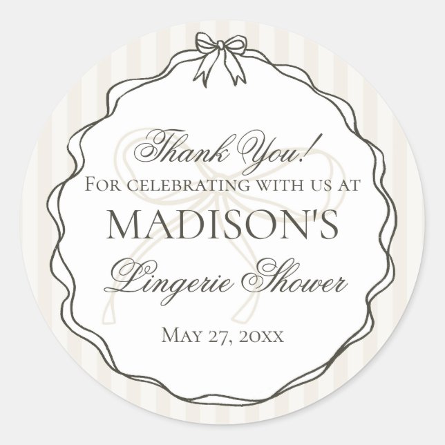 Sticker Rond Lingerie noire, douche, cadeau pour l'enterrement  (Devant)