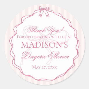 Sticker Rond Lingerie rose en cadeau pour enterrement de vie de