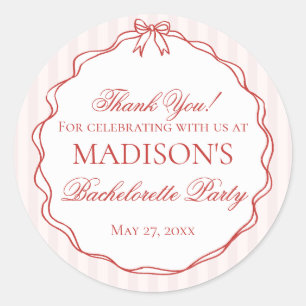 Sticker Rond Lingerie rose et rouge pour enterrement de vie de 