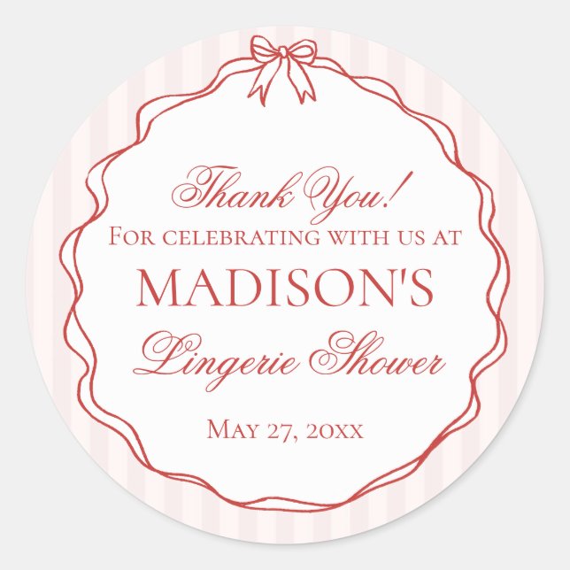 Sticker Rond Lingerie rose et rouge, sous-vêtements de douche,  (Devant)