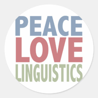 Sticker Rond Linguistique de l'amour pour la paix