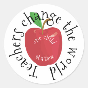 Sticker Rond L'inspiration des enseignants changer le monde de 