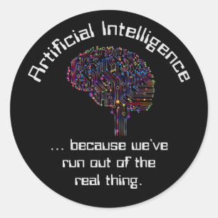 Sticker Rond L'intelligence artificielle contre la réalité