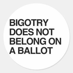 STICKER ROND L'INTOLÉRANCE N'A PAS SA PLACE SUR UN BULLETIN DE