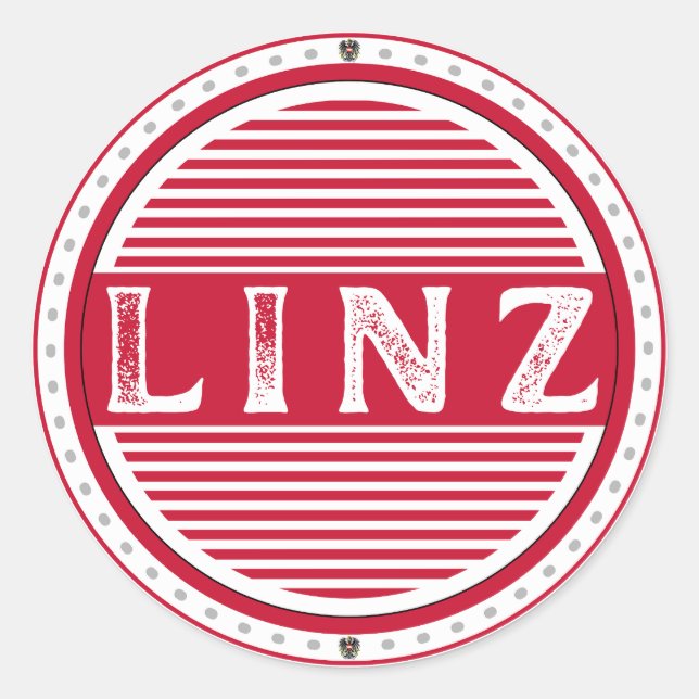 Sticker Rond Linz City Pride Emblem – Austrian Identity (Devant)
