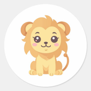 Sticker Rond Lion