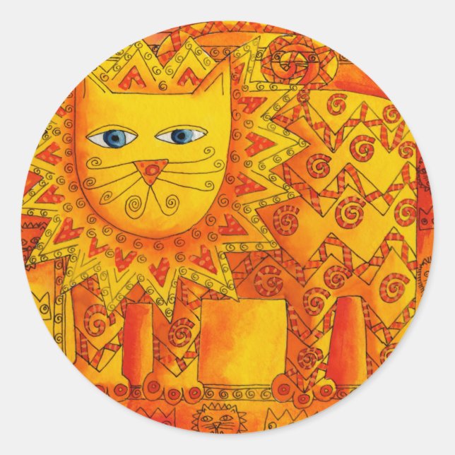 Sticker Rond Lion à motifs (Devant)