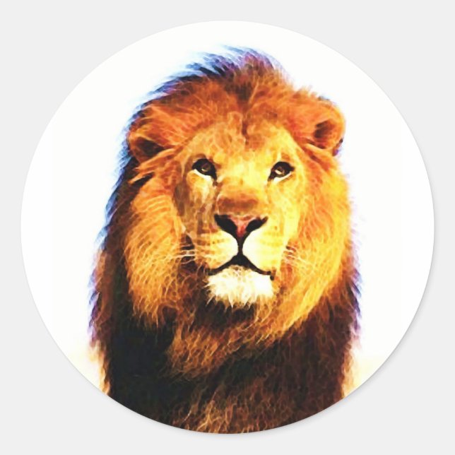 Sticker Rond Lion africain (Devant)