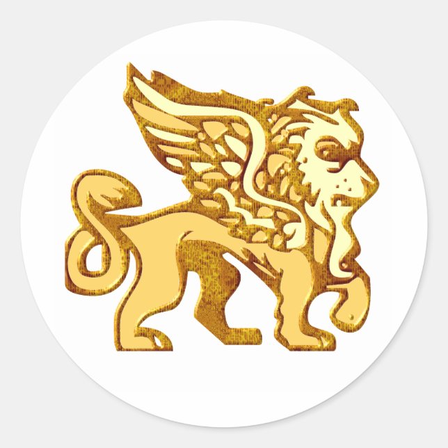 Sticker Rond Lion ailé (Devant)